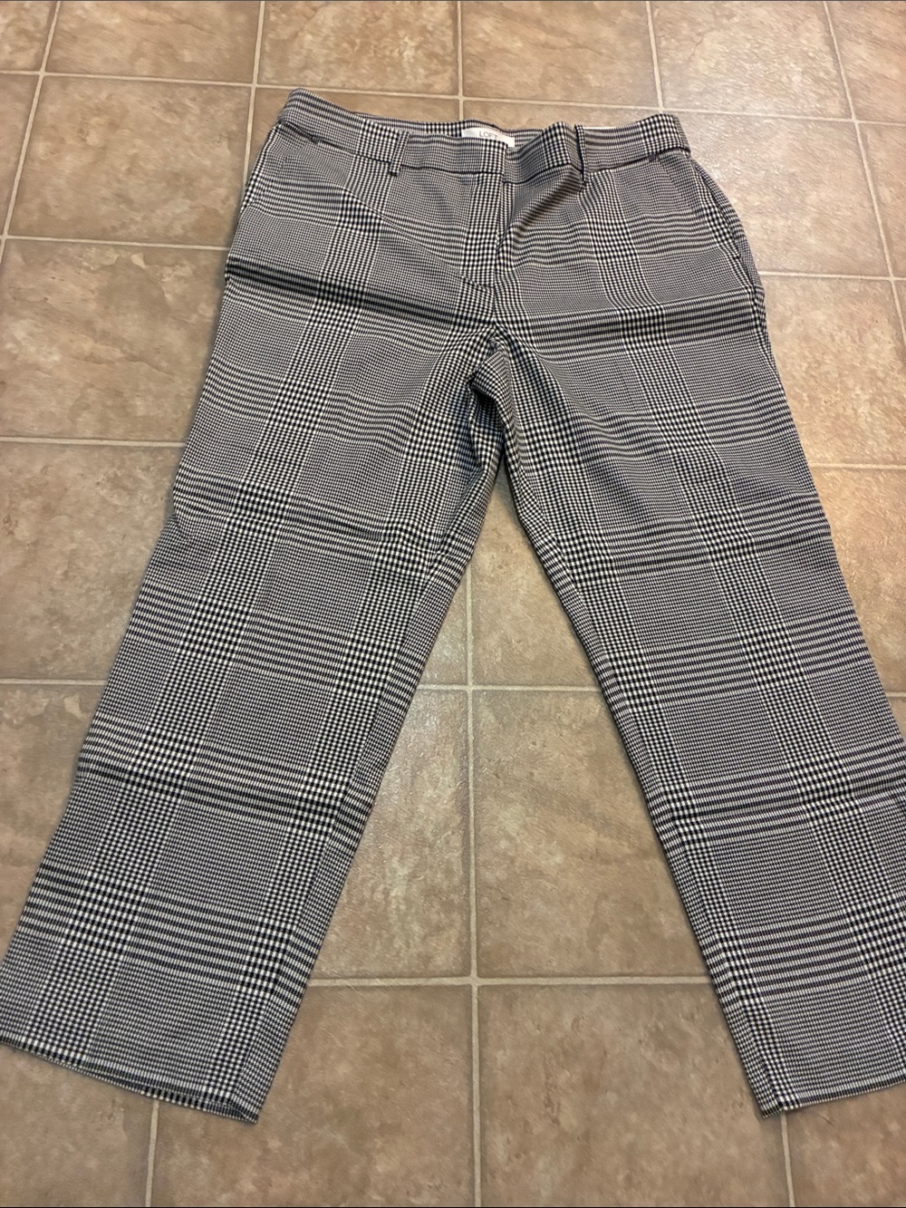 LOFT Black and White Plaid The Riviera Slim